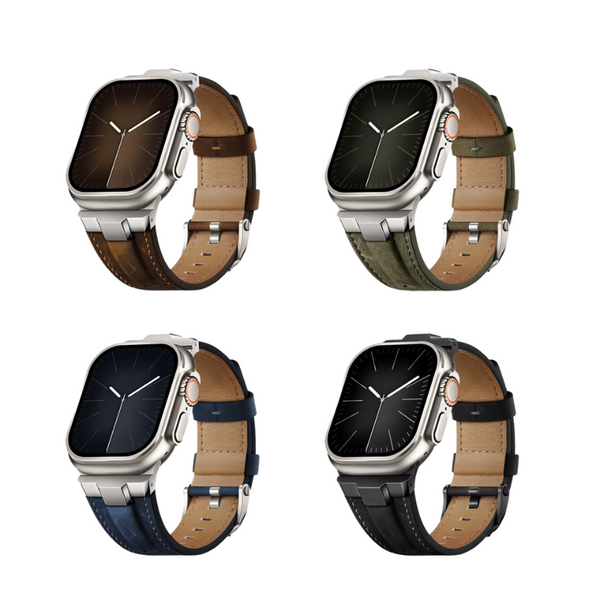 Bracelet vrai cuir élégant et facilement changeable pour votre AppleWatch.